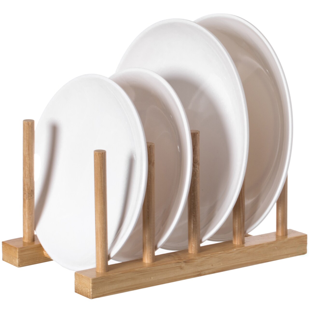 Bamboo Wooden Dish Drainer Rack Set Of 2 Large Drying Plate Cup Organizer